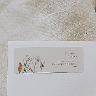 Boho Autumn Wildblume Simple Beige Rücksendeadress