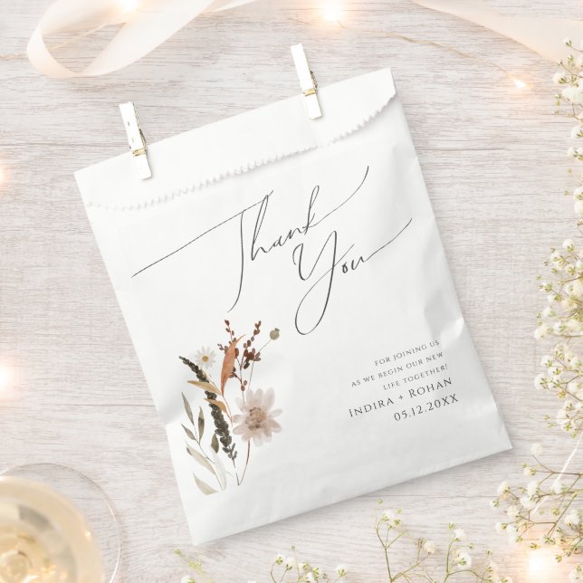 Boho Autumn Wildblume | Vielen Dank Geschenktütchen (Ausgeschnitten)