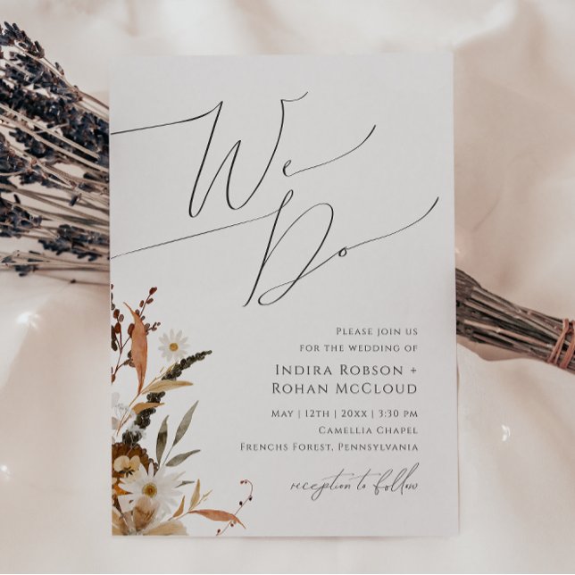 Boho Autumn Wildblume | Wir gehen Hochzeit Einladung (Von Creator hochgeladen)