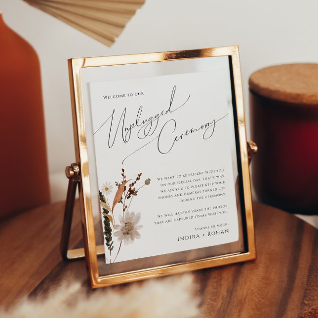 Boho Autumn Wildblume | Zeremonie ohne Anschluss Poster (Von Creator hochgeladen)