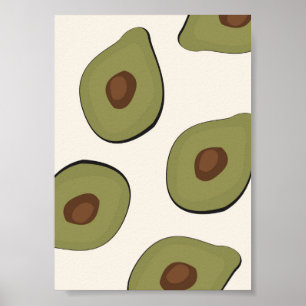 Boho Avocado Muster Tropical Summer Print Poster