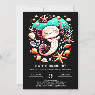 Boho Axolotl Enchanted Birthday Einladung