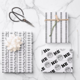 Boho Aztec Themenreihe Art Sun 1. Geburtstag Geschenkpapier Set