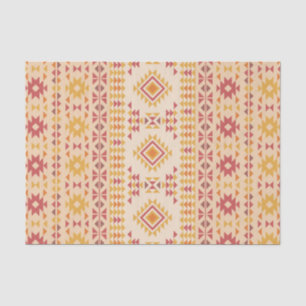 Boho Aztec Tribal Mudcloth in rosa Farbe + Orange Seidenpapier
