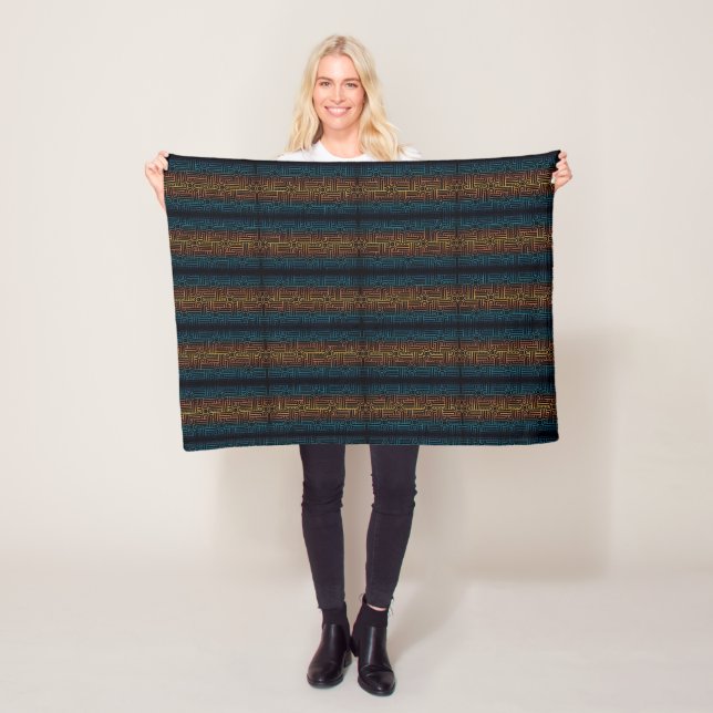 Boho-Azteken-Gestreifter Plaid Fleecedecke (Beispiel)