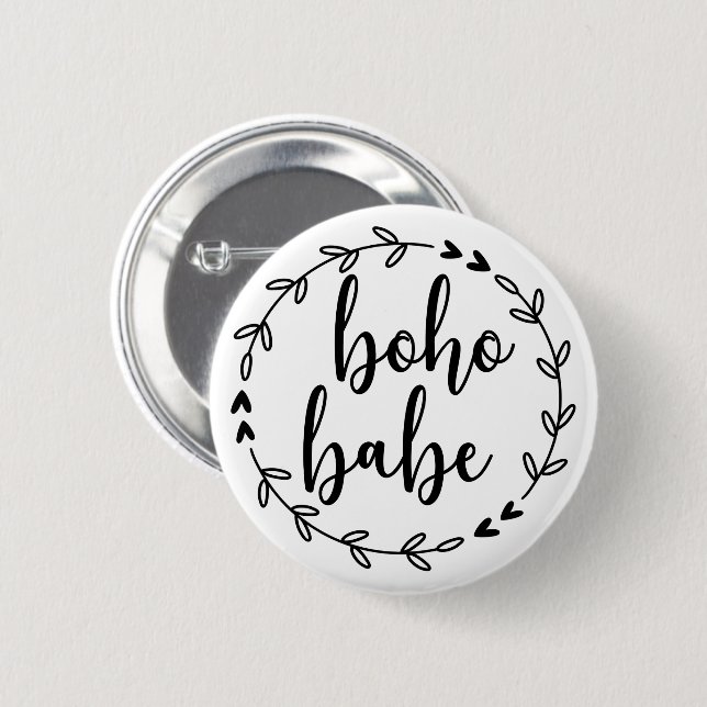 Boho Babe Wreath Button (Vorne & Hinten)