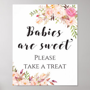 Boho Babies are sweet take a treat Sign Poster