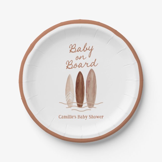 Boho Baby an Board Baby Dusche Pappteller (Vorderseite)