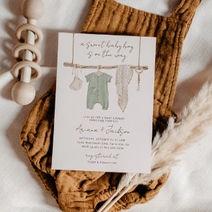 Boho Baby Boy Couple's Dusche Einladung