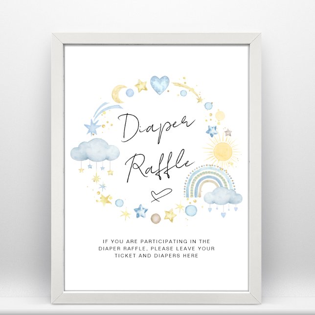 Boho Baby Boy Dusche Windeln Raffle Schild (Von Creator hochgeladen)