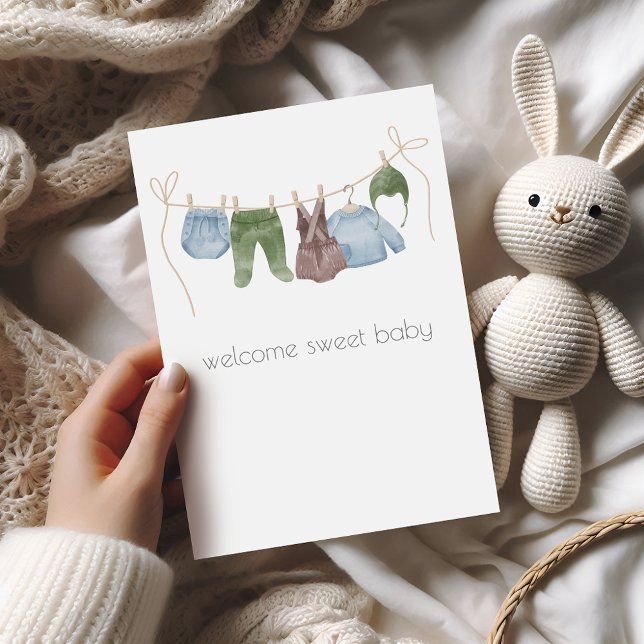 Boho Baby Boy Gratulations Card Karte (Von Creator hochgeladen)