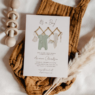 Boho Baby Boy Shower Einladung