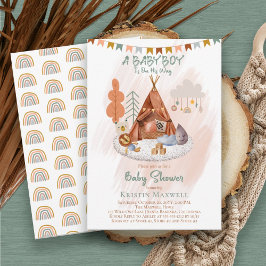 Boho Baby Boy Teepee and Toys Baby Sprinkle Einladung
