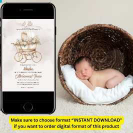 Boho Baby Carriage Aqiqah Unisex Muslim Neuborn Einladung