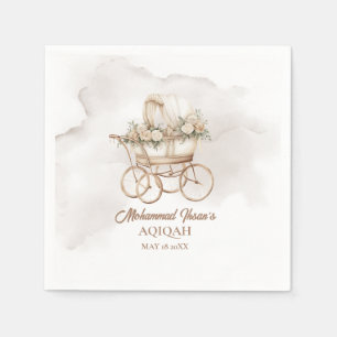 Boho Baby Carriage Aqiqah Unisex Muslim Neuborn Serviette