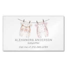 Boho Baby Closing Watercolor Babysitter Magnetische Visitenkarte