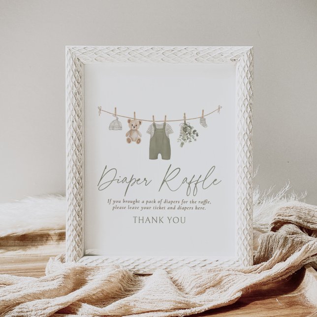 Boho Baby Clothes Baby Shower Diaper Raffle Sign Poster (Von Creator hochgeladen)