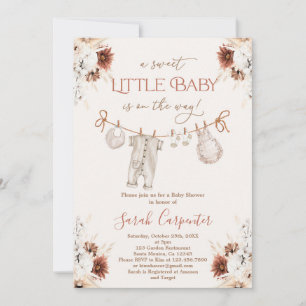 Boho Baby Clothes Babydusche Einladung