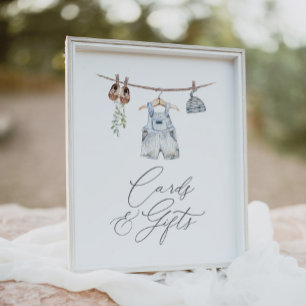 Boho Baby Clothes Boy Babyduschkarten und Geschenk Poster