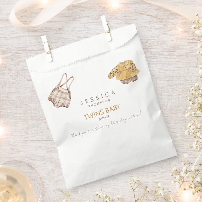 Boho Baby Clothes Twins Baby Showbücher Geschenktütchen (Ausgeschnitten)