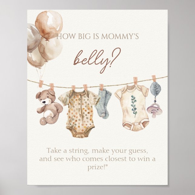 Boho Baby Clothes Wie groß ist der Bauch der Mama Poster (Vorne)