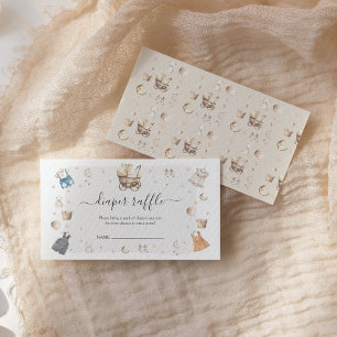 Boho Baby Crib Gender Reveal Diaper Raffle Ticket Begleitkarte