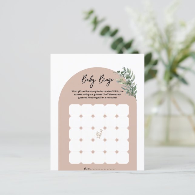 Boho Baby Dusche Bingame (Stehend Vorderseite)