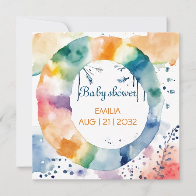 Boho Baby Dusche Custom Neutral Bohemisch Baby Save The Date (Vorderseite)