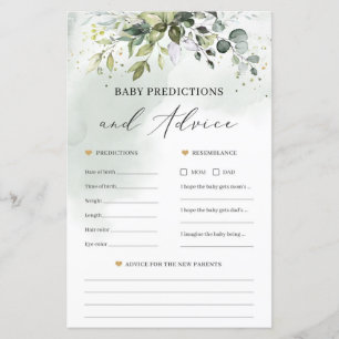 Boho Baby Dusche Vorhersagen und Ratschläge Spiel