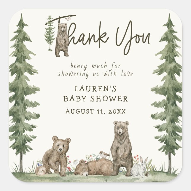 Boho Baby Dusche wir können frühzeitig abwarten Da Quadratischer Aufkleber (Vorderseite)