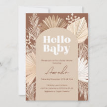 Boho Baby Duschpampas und getrocknete Palmen