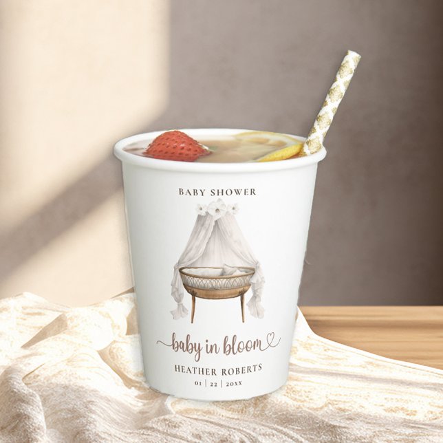 Boho Baby Duwer Cups Neutral-Bläserglas Pappbecher (Boho Baby Shower Paper Cup)