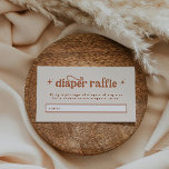 Boho Baby Duwer Diaper Raffle Begleitkarte<br><div class="desc">Dies ist eine Terracotta Retro-Babywindelkarte. Bearbeiten Sie die meisten* Formulierungen und Farben auf diesem Retro laden Sie die Karte ein, um sie Ihrem Event-Thema persönlichem Stil anzupassen! (die Wörter "Windelraffle" sind nicht bearbeitbar, aber Sie können die Farben ändern!) // Für passende Designs suchen Sie BIRDIE im Sincerely By Nicole Zazzle...</div>