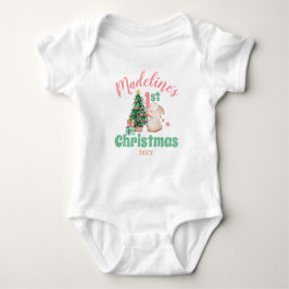 Boho Baby Erste Weihnacht mit Name Rabbit Tree Baby Strampler