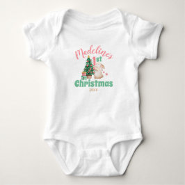 Boho Baby Erste Weihnacht mit Name Rabbit Tree Strampler