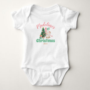 Boho Baby Erste Weihnacht mit Name Rabbit Tree Strampler
