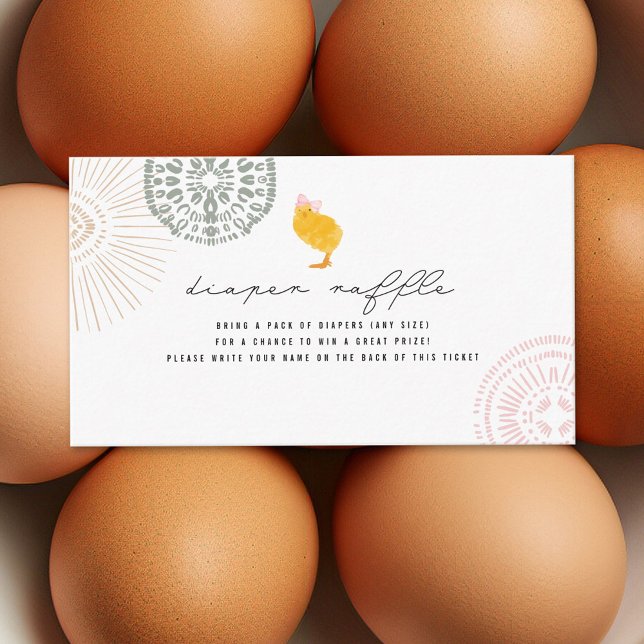 Boho Baby Girl Chick Diaper Raffle Begleitkarte (Von Creator hochgeladen)