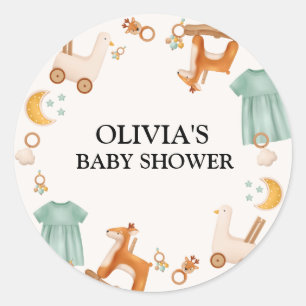Boho Baby Girl Clothes Kinderdusche Runder Aufkleber