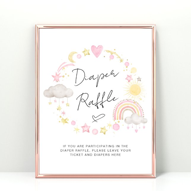 Boho Baby Girl Duschdieger Raffle Sign Poster (Von Creator hochgeladen)