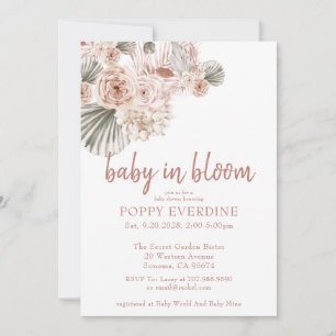 Boho Baby in Bloom Pampas Grass Girl Babydusche I Einladung