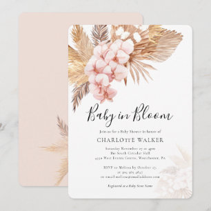 Boho Baby in Bloom Pampas Pink Blütendusche Einladung