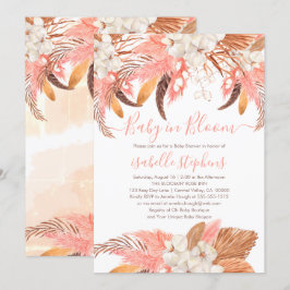 Boho Baby in Bloom Pink Pampas Grass Baby Dusche I Einladung