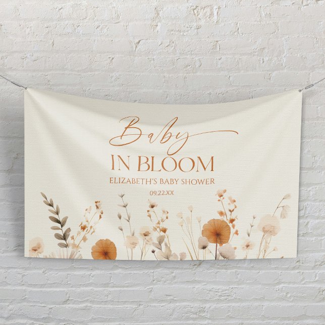 Boho Baby in Bloom Wildblume Babydusche Banner (Von Creator hochgeladen)