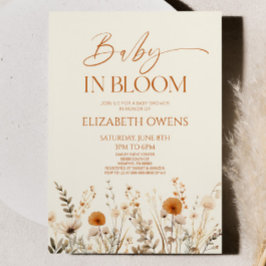 Boho Baby in Bloom Wildblume Babydusche Einladung