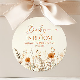Boho Baby in Bloom Wildblume Babydusche Runder Aufkleber