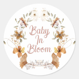 Boho Baby in Bloom Wildblumen Kinderdusche Runder Aufkleber