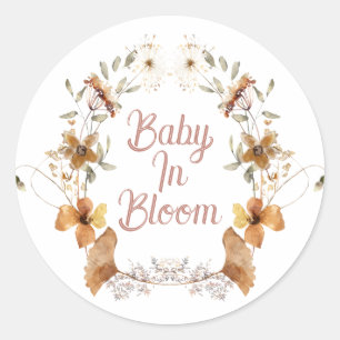 Boho Baby in Bloom Wildblumen Kinderdusche Runder Aufkleber