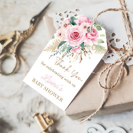 Boho Baby in Bloush Blush Pink Floral Baby Dusche Geschenkanhänger