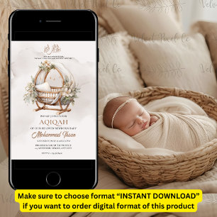 Boho Baby Kinderzimmer Aqiqah Unisex Einladung