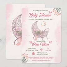 Boho-Baby-Mädchen-Einladungsvorlage zur Babyparty